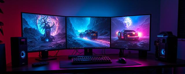 Advanced gaming hardware benchmarking with multiple monitors