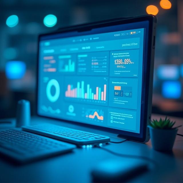 Advanced technology analytics dashboard showing real-time data insights